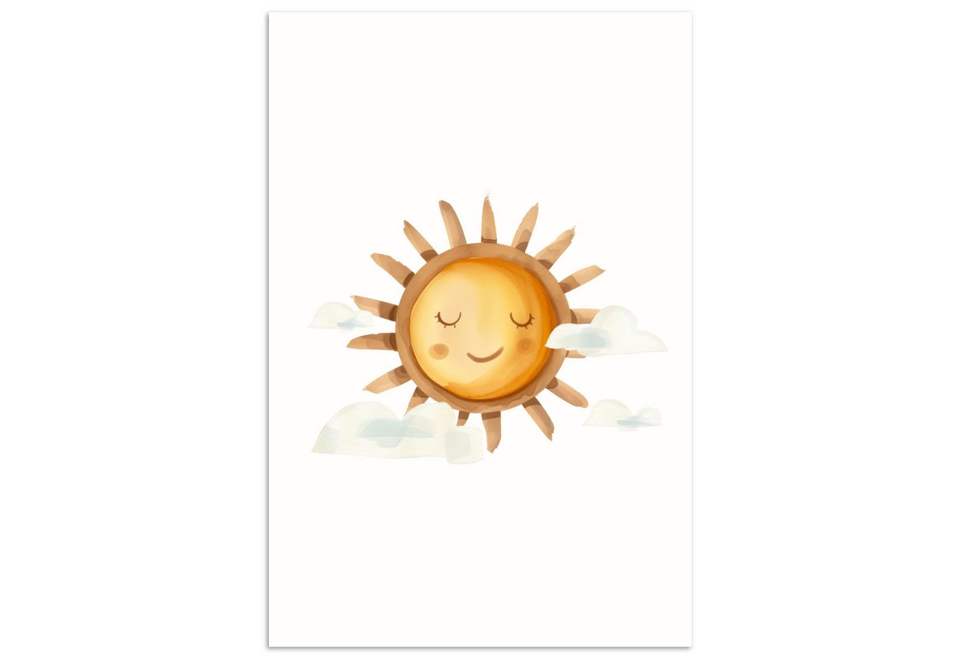 MuchoWow Poster Sonne - Wolken - Pastellfarben, (1 St), Poster ohne Rahmen, Wandbild, Wandposter, 20x30 cm von MuchoWow
