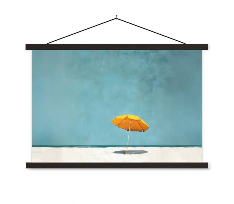 MuchoWow Poster Sonnenschirm - Gelb - Strand - Meer von MuchoWow
