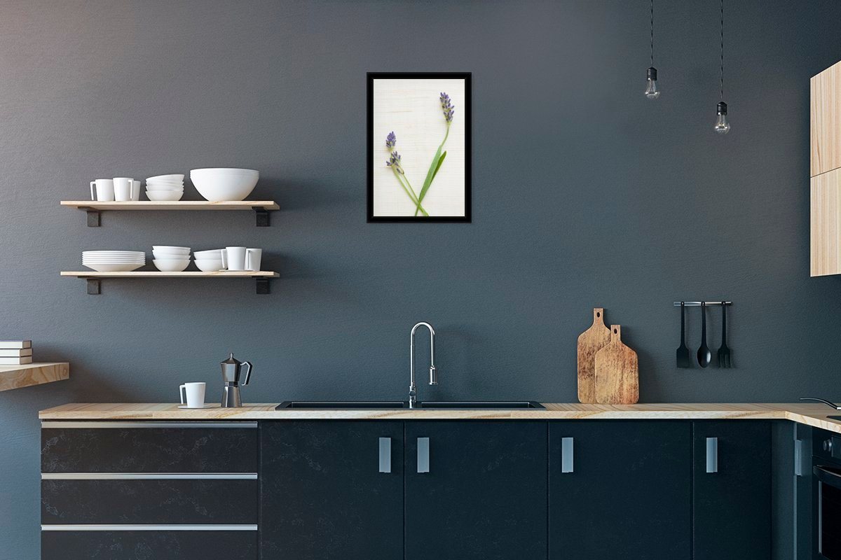 MuchoWow Poster Studioaufnahme von Lavendel, (1 St), Bilderrahmen, Zimmer Deko, Bild für Wohnzimmer, 20x30 cm von MuchoWow