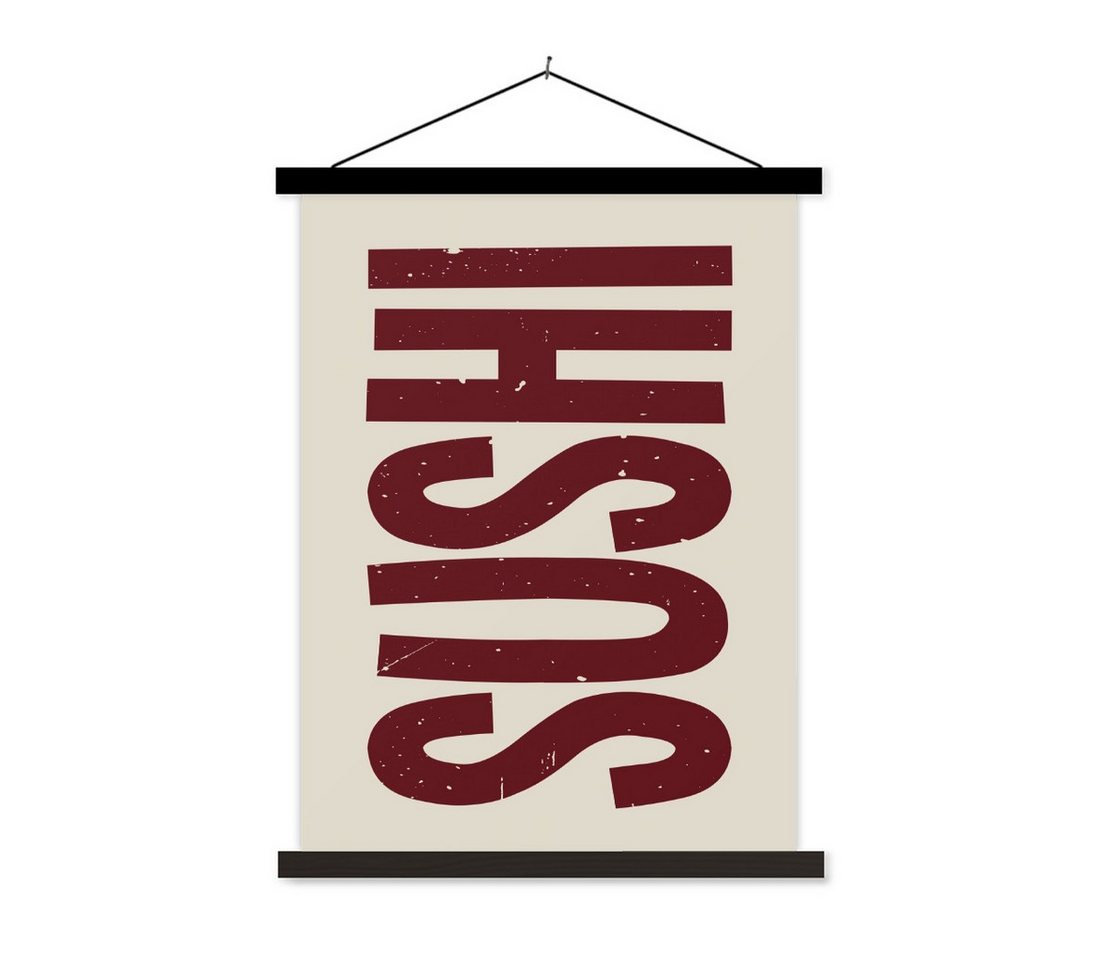 MuchoWow Poster Sushi - Rot - Japandi - Dekoration, (1 St), Magnetische Posterleiste, Holzleisten, Textilposter, 40x53 cm von MuchoWow