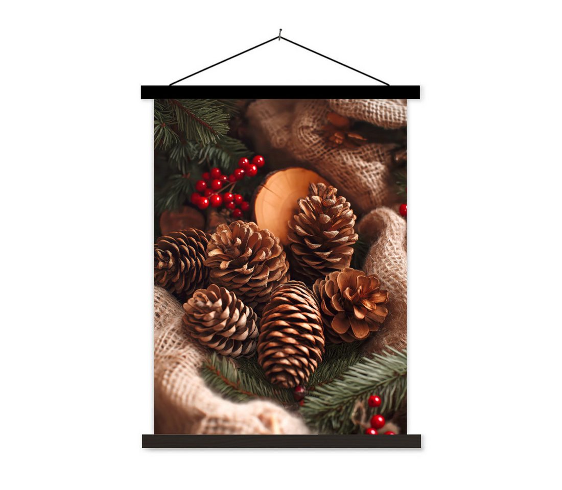 MuchoWow Poster Tannenzapfen - Baum - Winter - Natur - Braun von MuchoWow