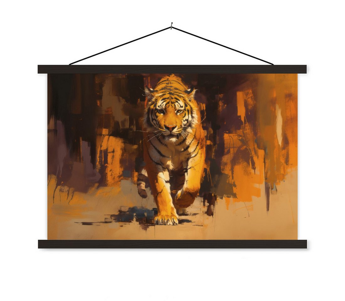 MuchoWow Poster Tiger - Gemalt - Orange - Pinselstriche MuchoWow Poster Tiger - Gemalt - Orange - Pinselstriche von MuchoWow