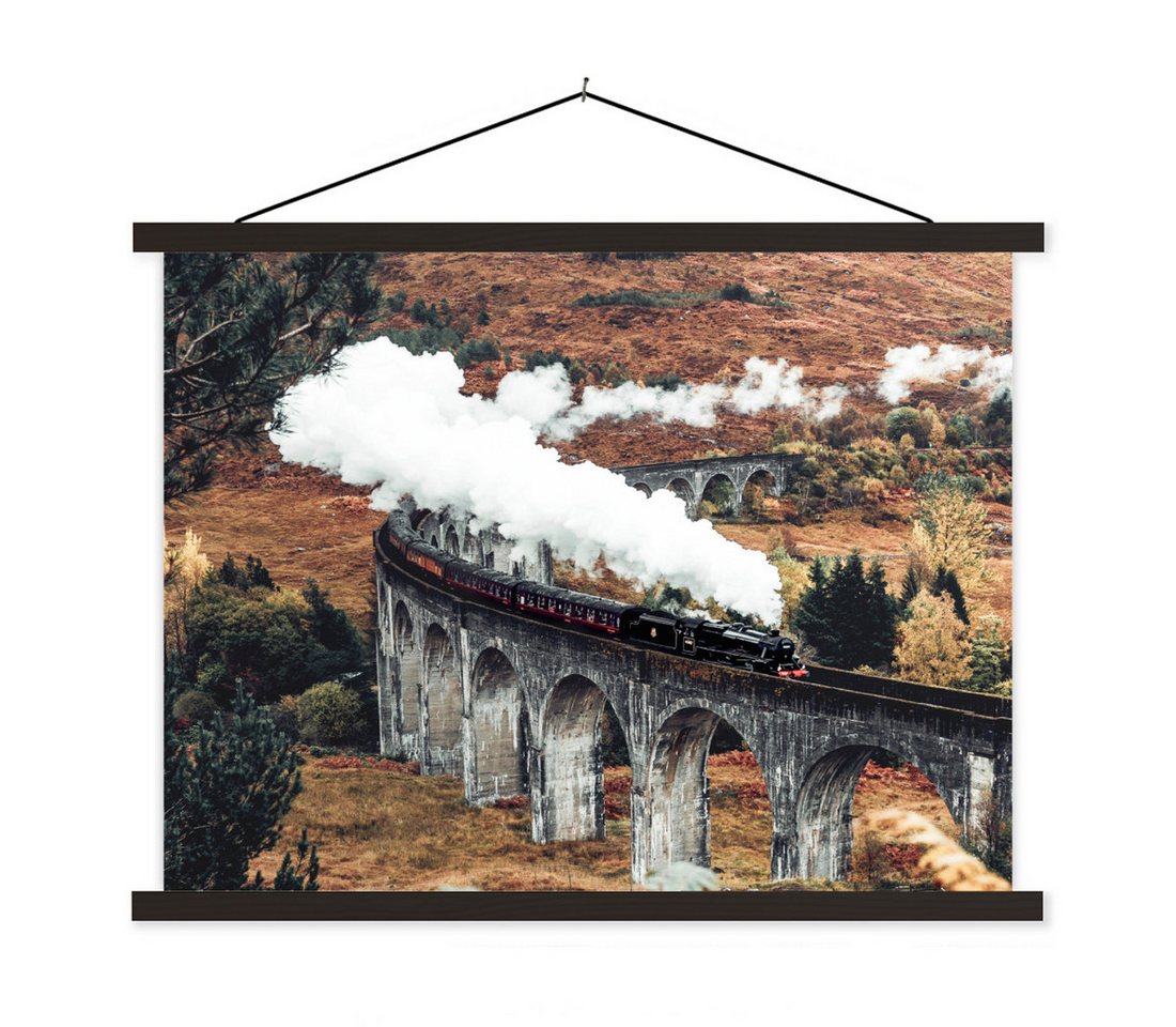 MuchoWow Poster Zug - Natur - Herbst - Architektur, (1 St), Magnetische Posterleiste, Holzleisten, Textilposter, 40x30 cm von MuchoWow
