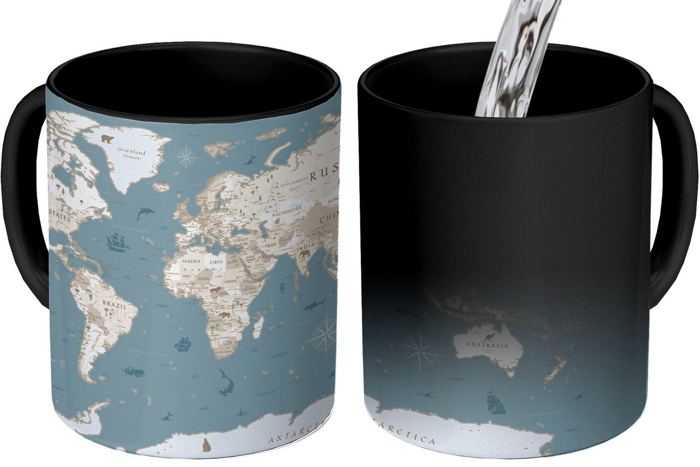 MuchoWow Tasse Weltkarte - Ozean - Realistisch - Blau, Keramik, Farbwechsel, Kaffee Tassen, Teetasse, Zaubertasse, Geschenk MuchoWow Tasse Weltkarte - Ozean - Realistisch - Blau, Keramik, Farbwechsel, Kaffee Tassen, Teetasse, Zaubertasse, Geschenk von MuchoWow