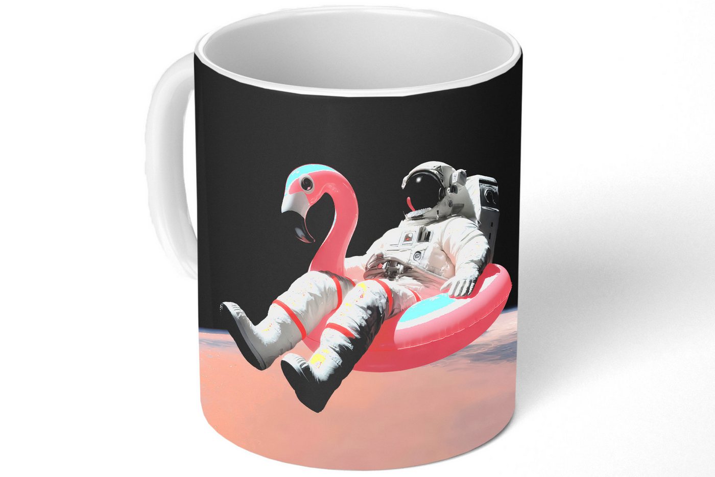 MuchoWow Tasse Astronaut - Flamingo - Schwimmband - Rosa, Keramik, Kaffeetassen, Teetasse, Becher, Kaffeebecher, Geschenk MuchoWow Tasse Astronaut - Flamingo - Schwimmband - Rosa, Keramik, Kaffeetassen, Teetasse, Becher, Kaffeebecher, Geschenk von MuchoWow