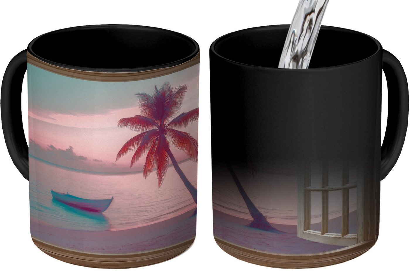 MuchoWow Tasse Durchblick - Strand - Palme - Tropisch MuchoWow Tasse Durchblick - Strand - Palme - Tropisch von MuchoWow