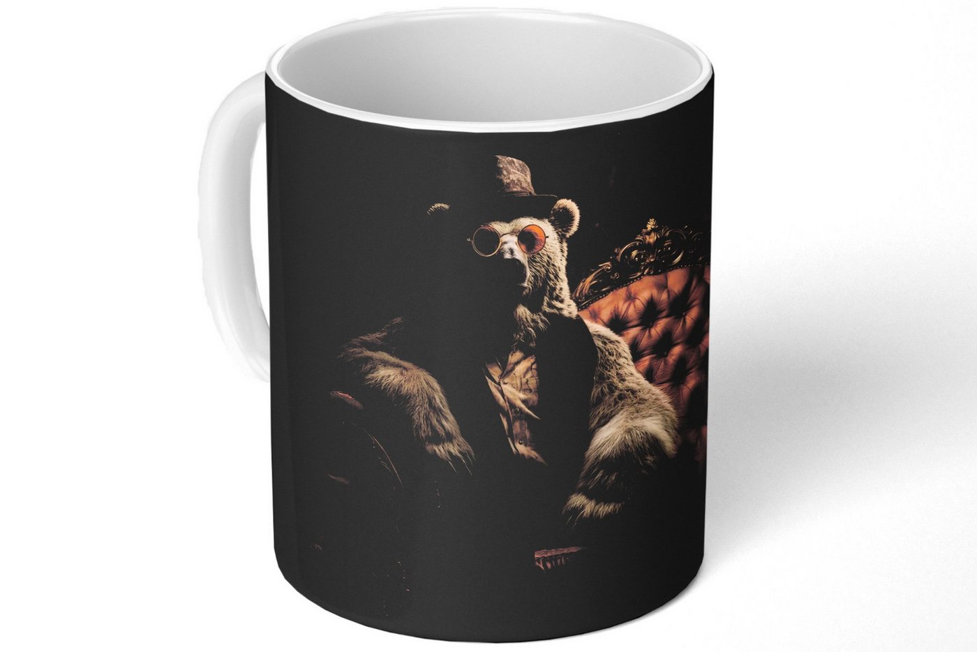 MuchoWow Tasse Eisbär - Hut - Brille - Stuhl, Keramik, Kaffeetassen, Teetasse, Becher, Kaffeebecher, Geschenk von MuchoWow