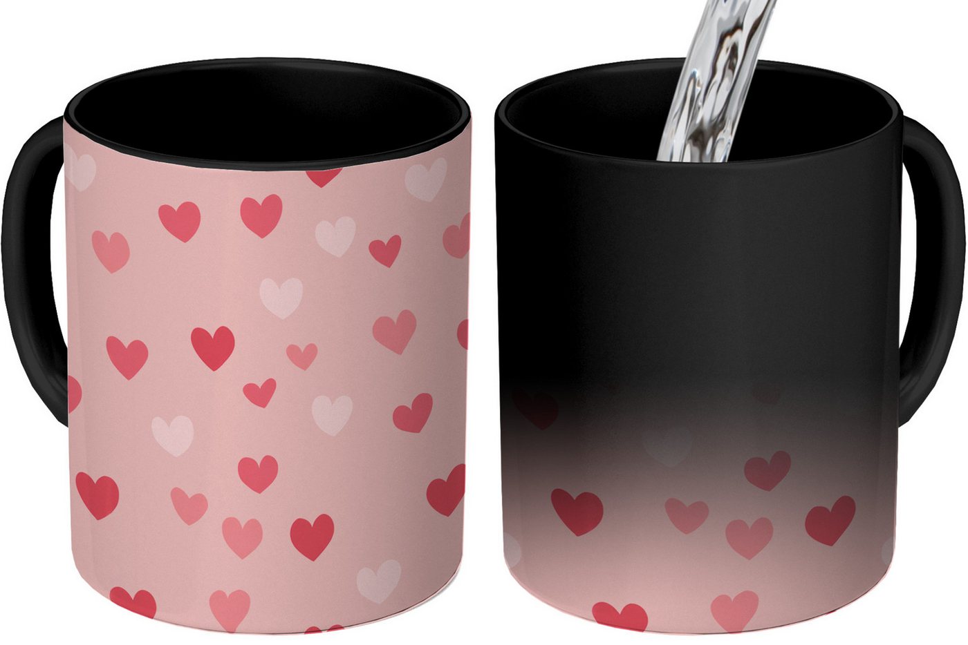 MuchoWow Tasse Herzen - Muster - Rosa - Einfach, Keramik, Farbwechsel, Kaffee Tassen, Teetasse, Zaubertasse, Geschenk MuchoWow Tasse Herzen - Muster - Rosa - Einfach, Keramik, Farbwechsel, Kaffee Tassen, Teetasse, Zaubertasse, Geschenk von MuchoWow