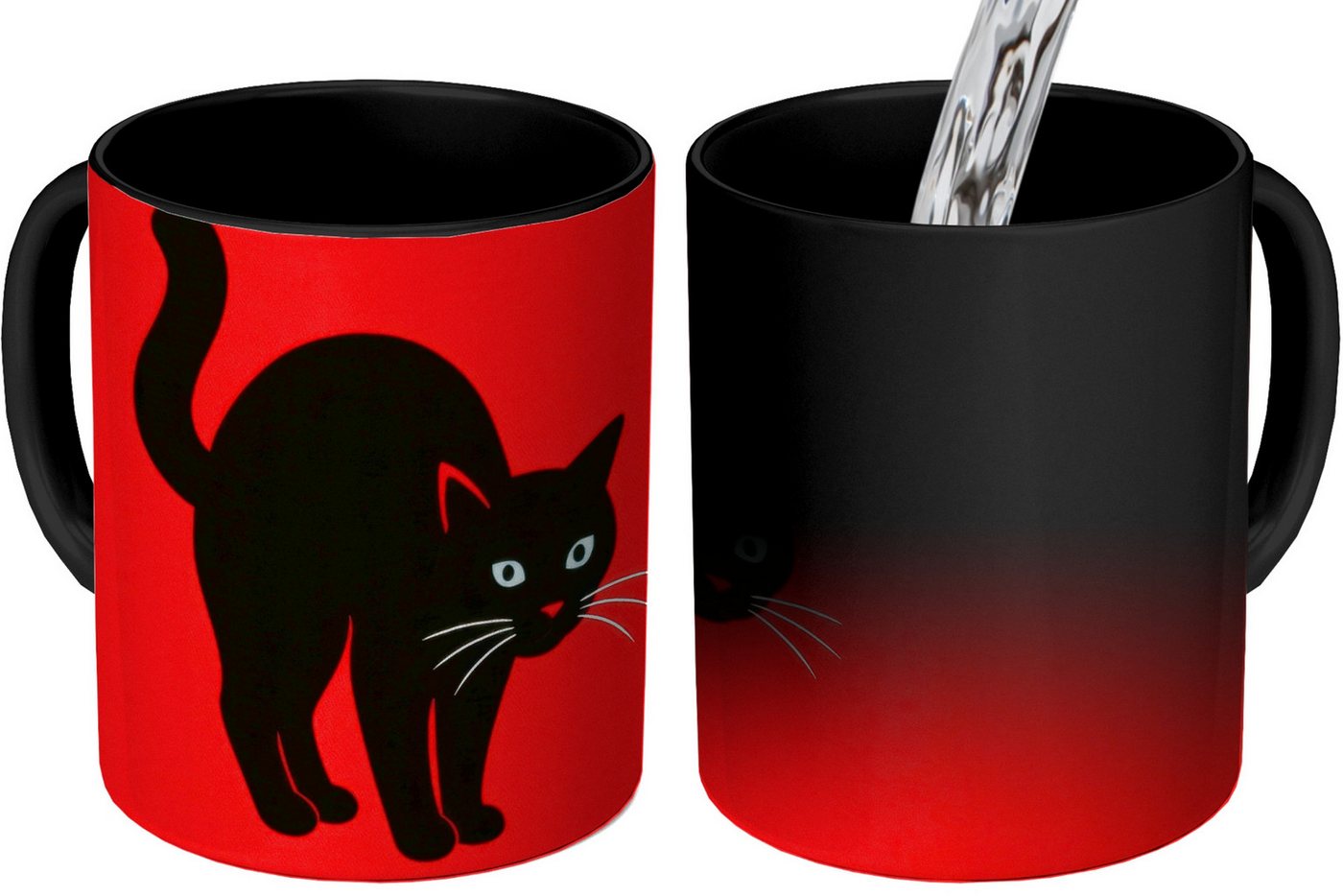 MuchoWow Tasse Katze - Schwarz - Schwanz, Keramik, Farbwechsel, Kaffee Tassen, Teetasse, Zaubertasse, Geschenk MuchoWow Tasse Katze - Schwarz - Schwanz, Keramik, Farbwechsel, Kaffee Tassen, Teetasse, Zaubertasse, Geschenk von MuchoWow