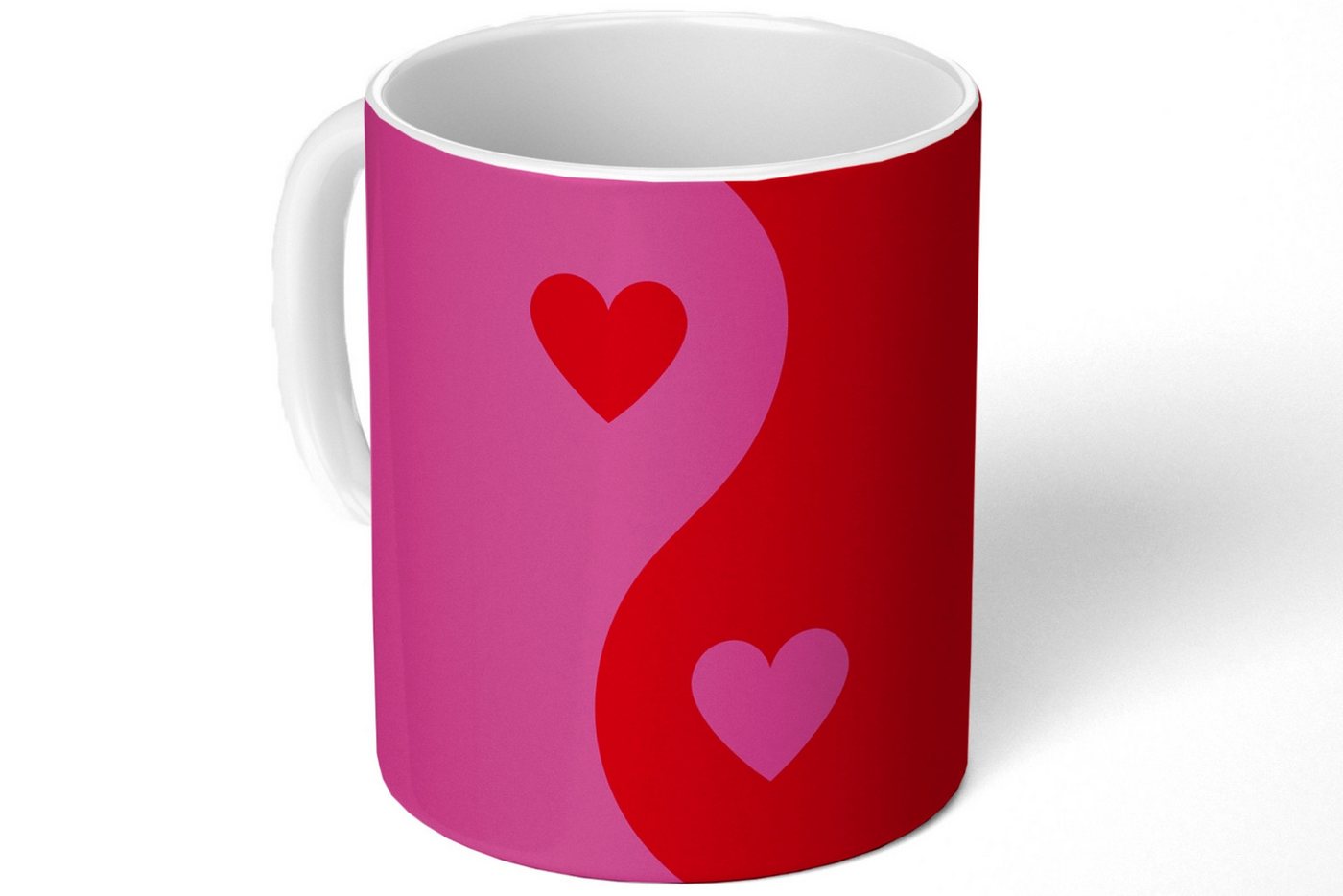 MuchoWow Tasse Minimalistisch - Rot - Rosa - Herzen MuchoWow Tasse Minimalistisch - Rot - Rosa - Herzen von MuchoWow