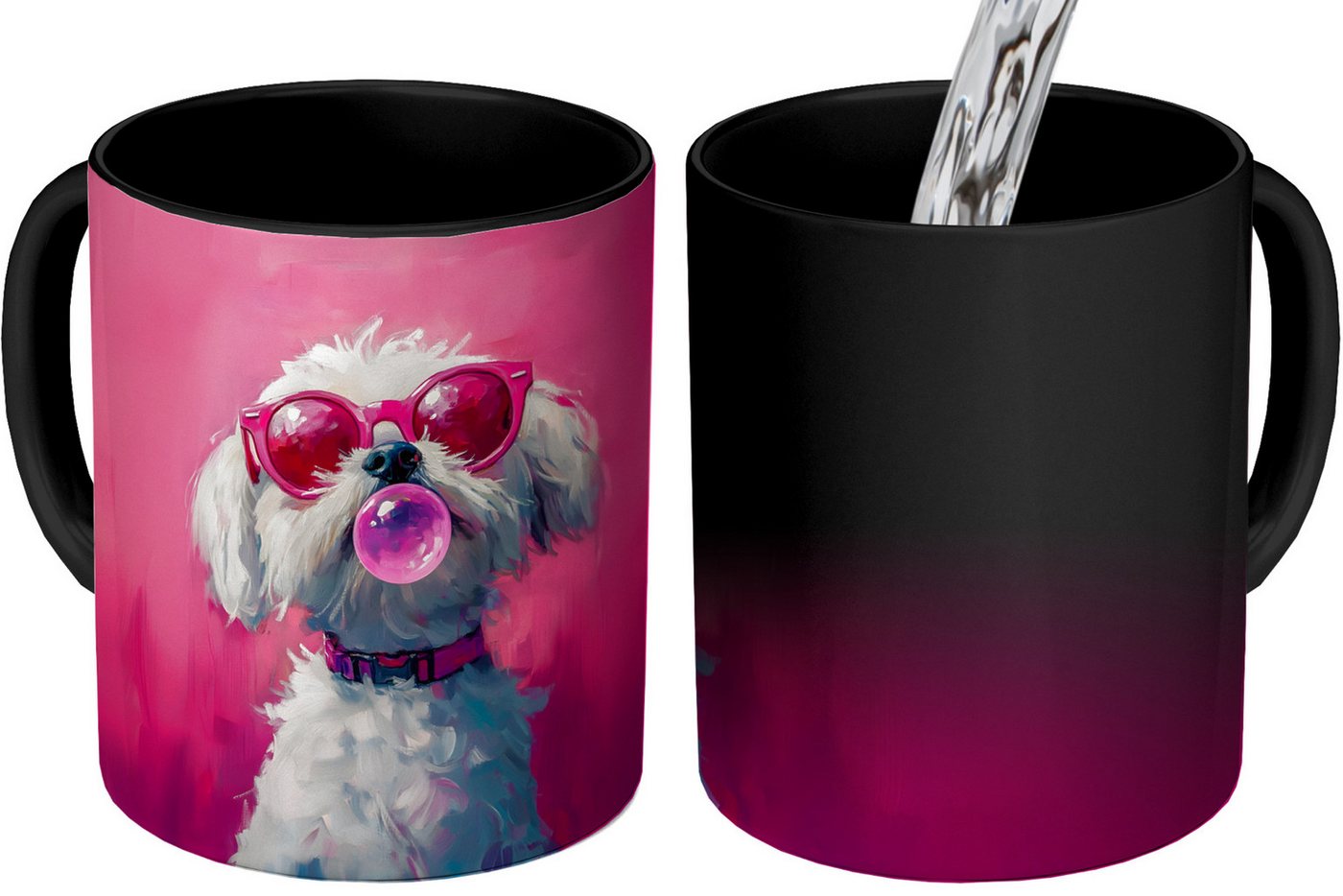 MuchoWow Tasse Rosa - Hund - Blase, Keramik, Farbwechsel, Kaffee Tassen, Teetasse, Zaubertasse, Geschenk MuchoWow Tasse Rosa - Hund - Blase, Keramik, Farbwechsel, Kaffee Tassen, Teetasse, Zaubertasse, Geschenk von MuchoWow