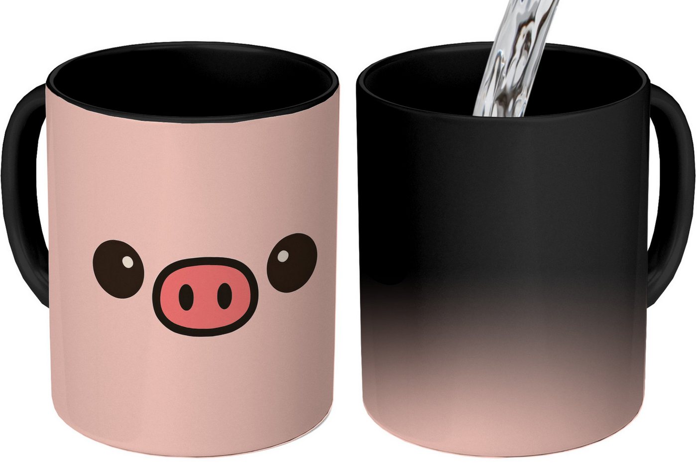 MuchoWow Tasse Schwein - Rosa - Minimalistisch, Keramik, Farbwechsel, Kaffee Tassen, Teetasse, Zaubertasse, Geschenk MuchoWow Tasse Schwein - Rosa - Minimalistisch, Keramik, Farbwechsel, Kaffee Tassen, Teetasse, Zaubertasse, Geschenk von MuchoWow