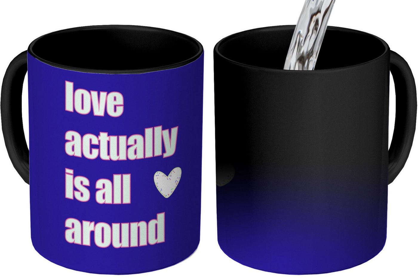 MuchoWow Tasse Text - Valentinstag - Liebe - Blau MuchoWow Tasse Text - Valentinstag - Liebe - Blau von MuchoWow