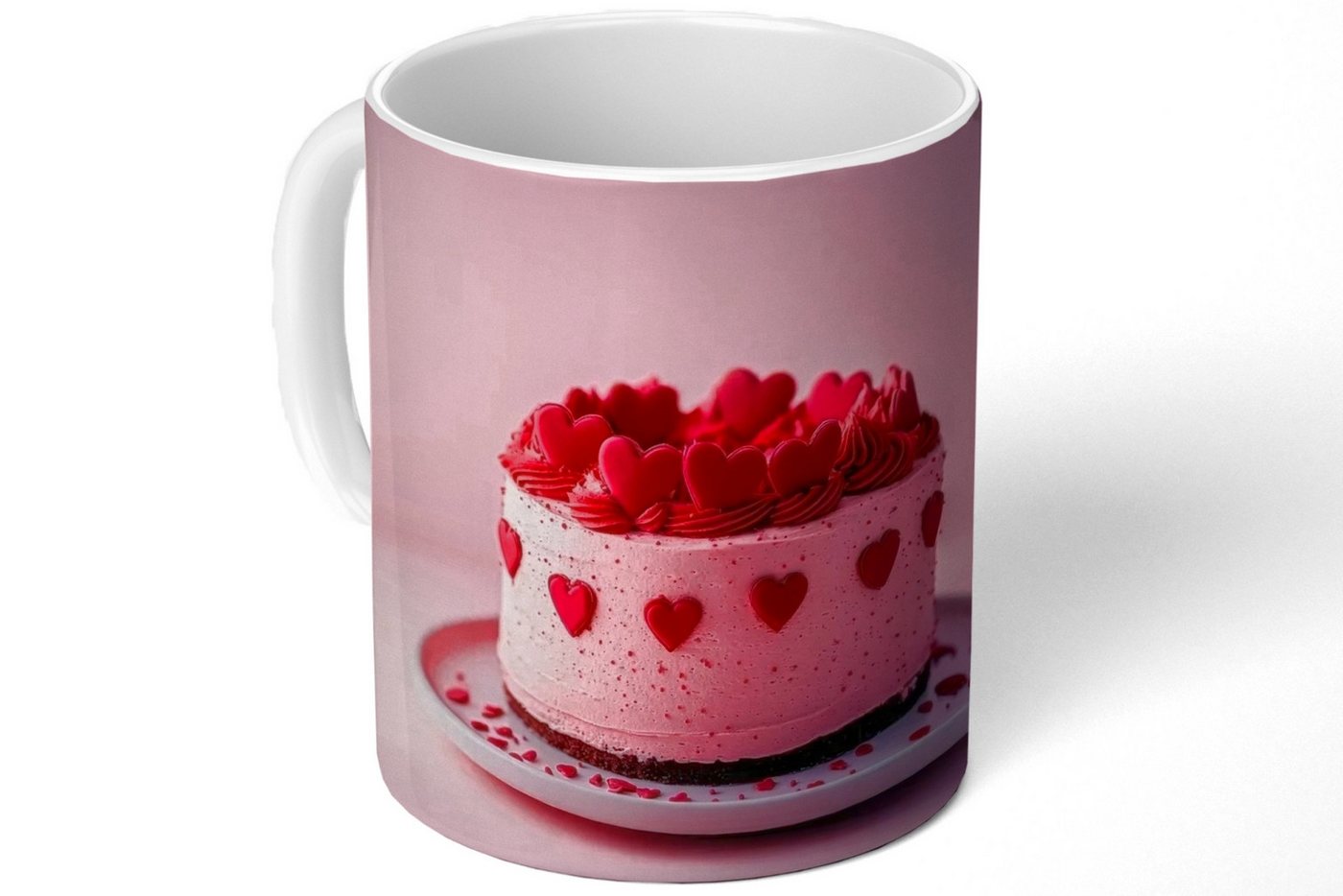 MuchoWow Tasse Torte - Herz - Rosa MuchoWow Tasse Torte - Herz - Rosa von MuchoWow