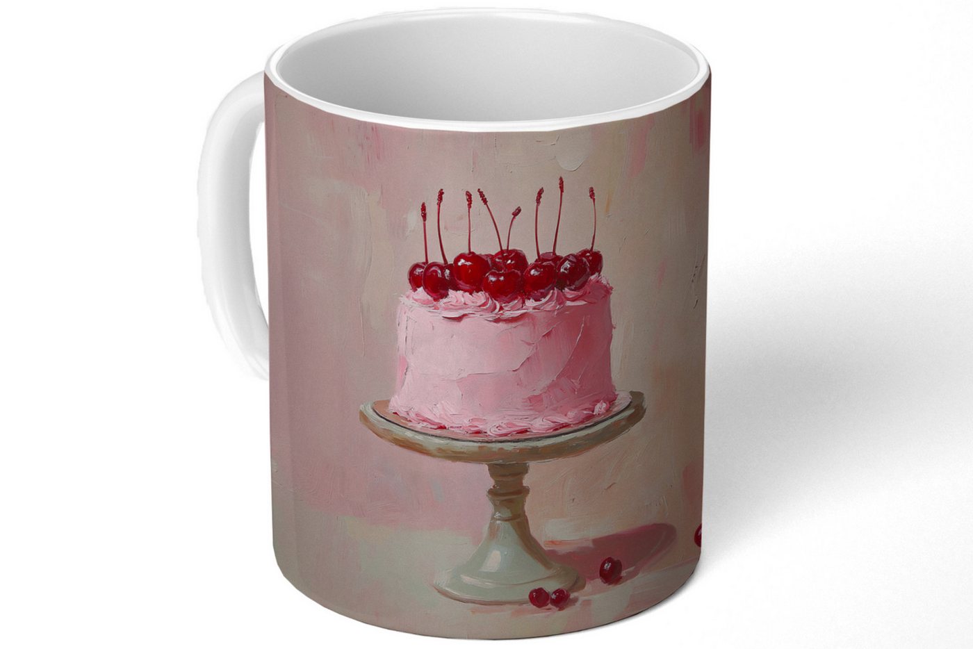 MuchoWow Tasse Torte - Rosa - Kirsche, Keramik, Kaffeetassen, Teetasse, Becher, Kaffeebecher, Geschenk MuchoWow Tasse Torte - Rosa - Kirsche, Keramik, Kaffeetassen, Teetasse, Becher, Kaffeebecher, Geschenk von MuchoWow