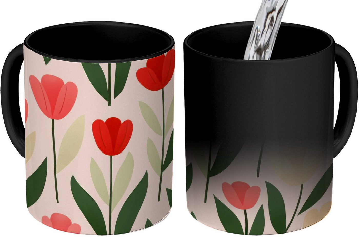 MuchoWow Tasse Tulpen - Modern - Rosa, Keramik, Farbwechsel, Kaffee Tassen, Teetasse, Zaubertasse, Geschenk MuchoWow Tasse Tulpen - Modern - Rosa, Keramik, Farbwechsel, Kaffee Tassen, Teetasse, Zaubertasse, Geschenk von MuchoWow