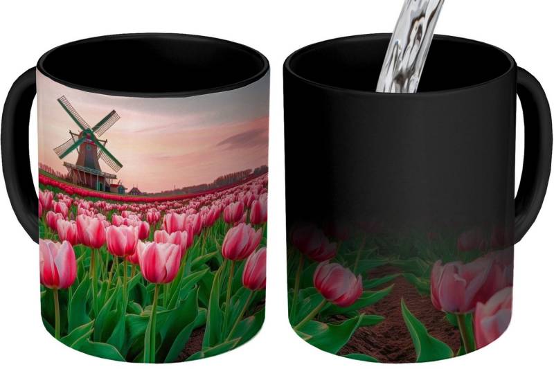 MuchoWow Tasse Tulpen - Mühle - Niederlande von MuchoWow
