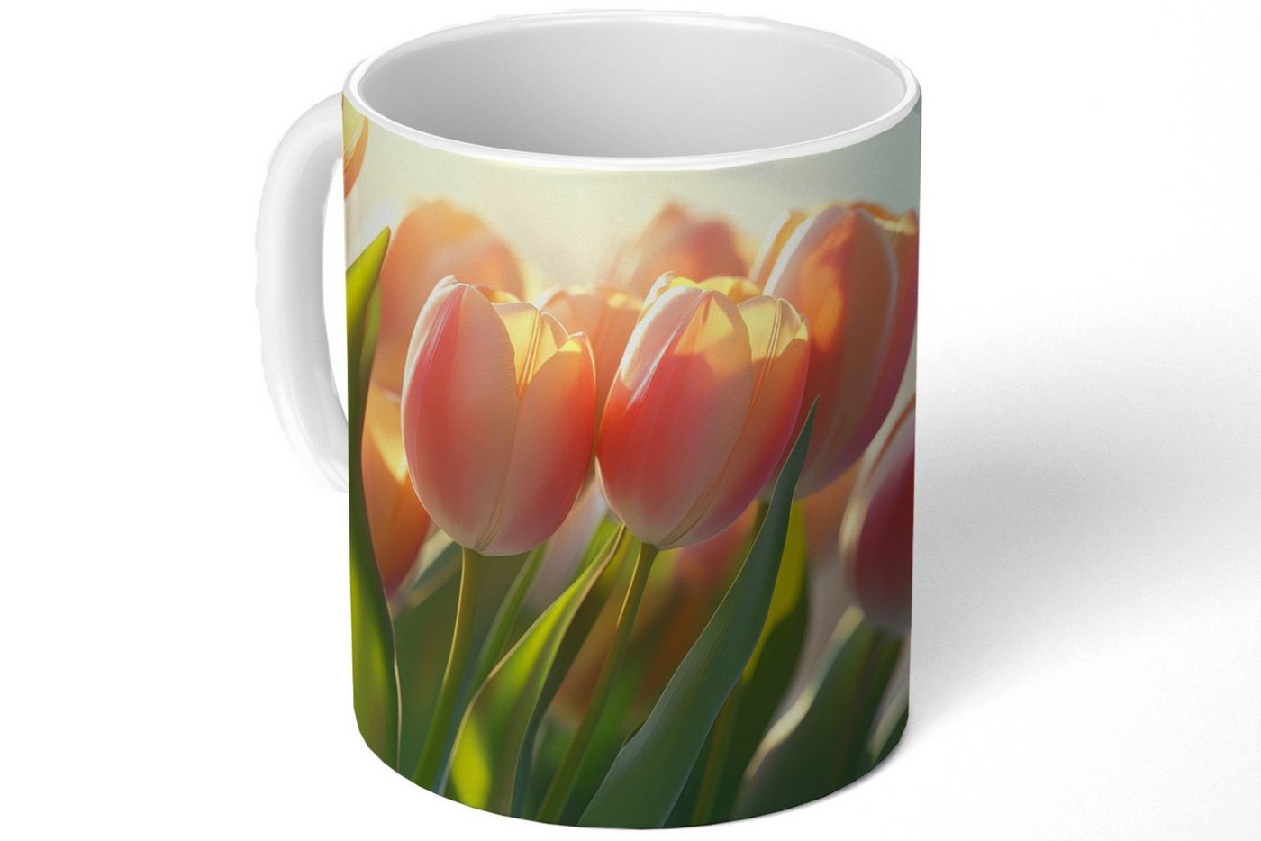 MuchoWow Tasse Tulpen - Rosa - Sonnenstrahlen, Keramik, Kaffeetassen, Teetasse, Becher, Kaffeebecher, Geschenk MuchoWow Tasse Tulpen - Rosa - Sonnenstrahlen, Keramik, Kaffeetassen, Teetasse, Becher, Kaffeebecher, Geschenk von MuchoWow