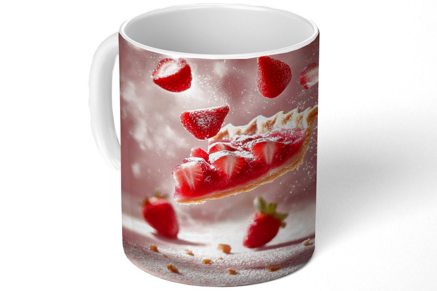 MuchoWow Tasse Erdbeere - Torte - Essen - Rosa MuchoWow Tasse Erdbeere - Torte - Essen - Rosa von MuchoWow