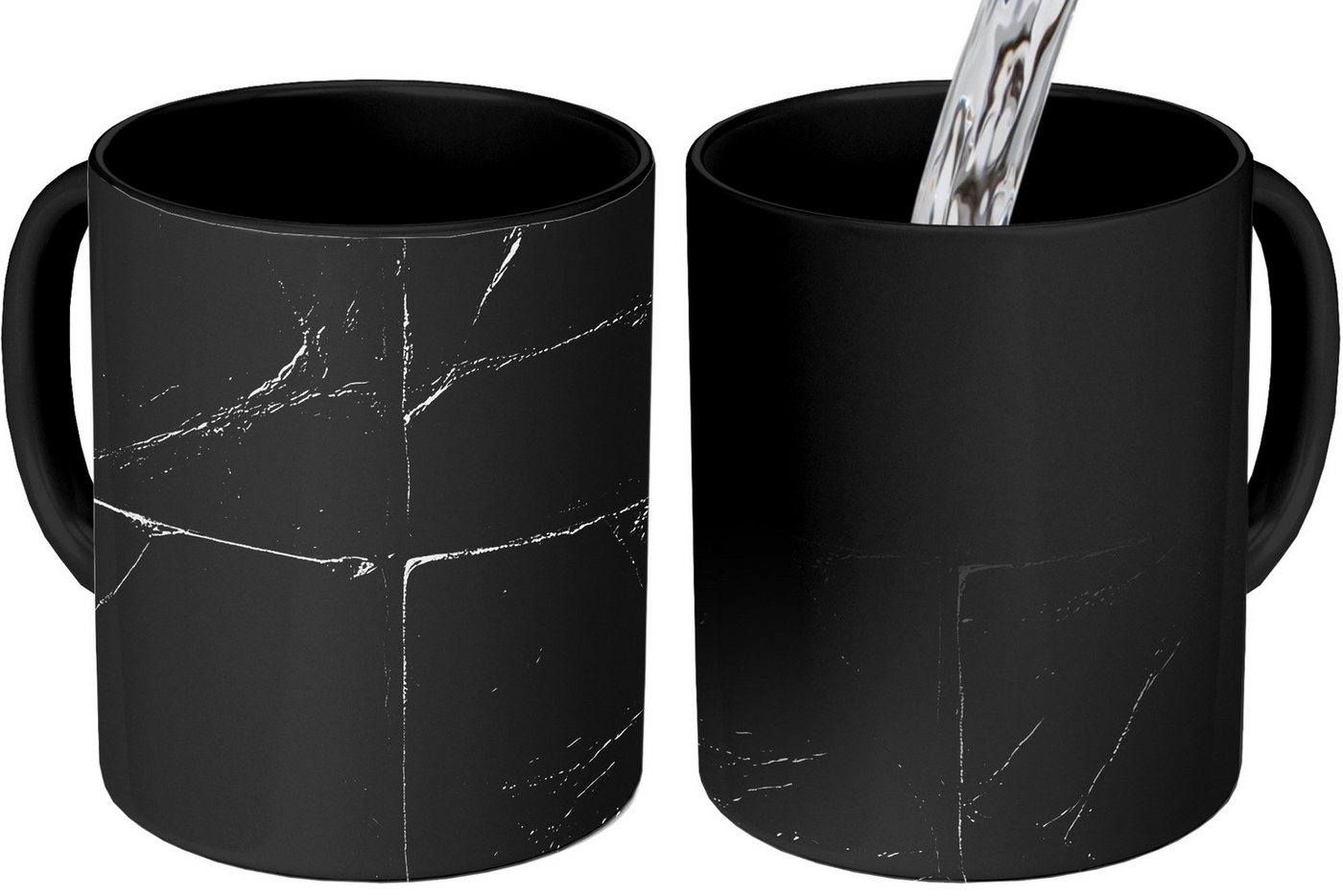 MuchoWow Tasse Schwarz - Kacheln - Stein, Keramik, Farbwechsel, Kaffee Tassen, Teetasse, Zaubertasse, Geschenk MuchoWow Tasse Schwarz - Kacheln - Stein, Keramik, Farbwechsel, Kaffee Tassen, Teetasse, Zaubertasse, Geschenk von MuchoWow
