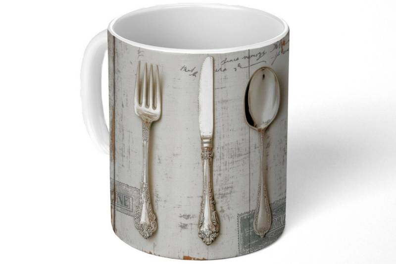 MuchoWow Tasse Silber - Besteck - Holz MuchoWow Tasse Silber - Besteck - Holz von MuchoWow