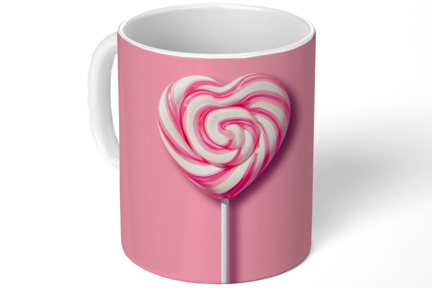 MuchoWow Tasse Süßigkeit - Lutscher - Herz - Rosa MuchoWow Tasse Süßigkeit - Lutscher - Herz - Rosa von MuchoWow