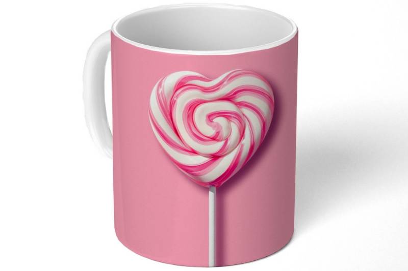 MuchoWow Tasse Süßigkeit - Lutscher - Herz - Rosa MuchoWow Tasse Süßigkeit - Lutscher - Herz - Rosa von MuchoWow