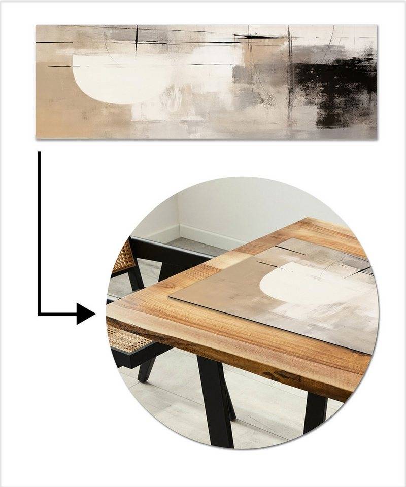 MuchoWow Tischläufer Abstrakt - Kunst - Grau, Tisch Dekoration für Esszimmer, Wohnzimmer, Pflegeleicht, 150x50 cm von MuchoWow