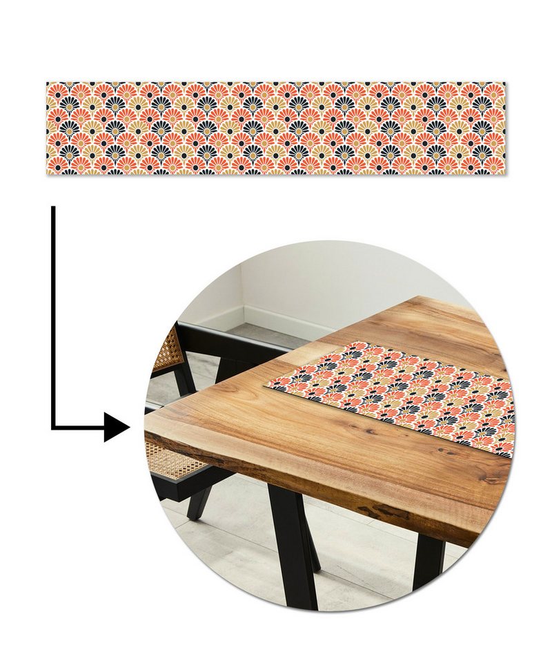 MuchoWow Tischläufer Blumen - Japan - Muster, Tisch Dekoration für Esszimmer, Wohnzimmer, Pflegeleicht, 150x30 cm MuchoWow Tischläufer Blumen - Japan - Muster, Tisch Dekoration für Esszimmer, Wohnzimmer, Pflegeleicht, 150x30 cm von MuchoWow