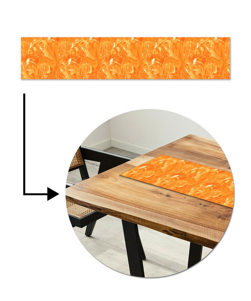 MuchoWow Tischläufer Orange - Marmor - Farbe, Tisch Dekoration für Esszimmer, Wohnzimmer, Pflegeleicht, 150x30 cm MuchoWow Tischläufer Orange - Marmor - Farbe, Tisch Dekoration für Esszimmer, Wohnzimmer, Pflegeleicht, 150x30 cm von MuchoWow