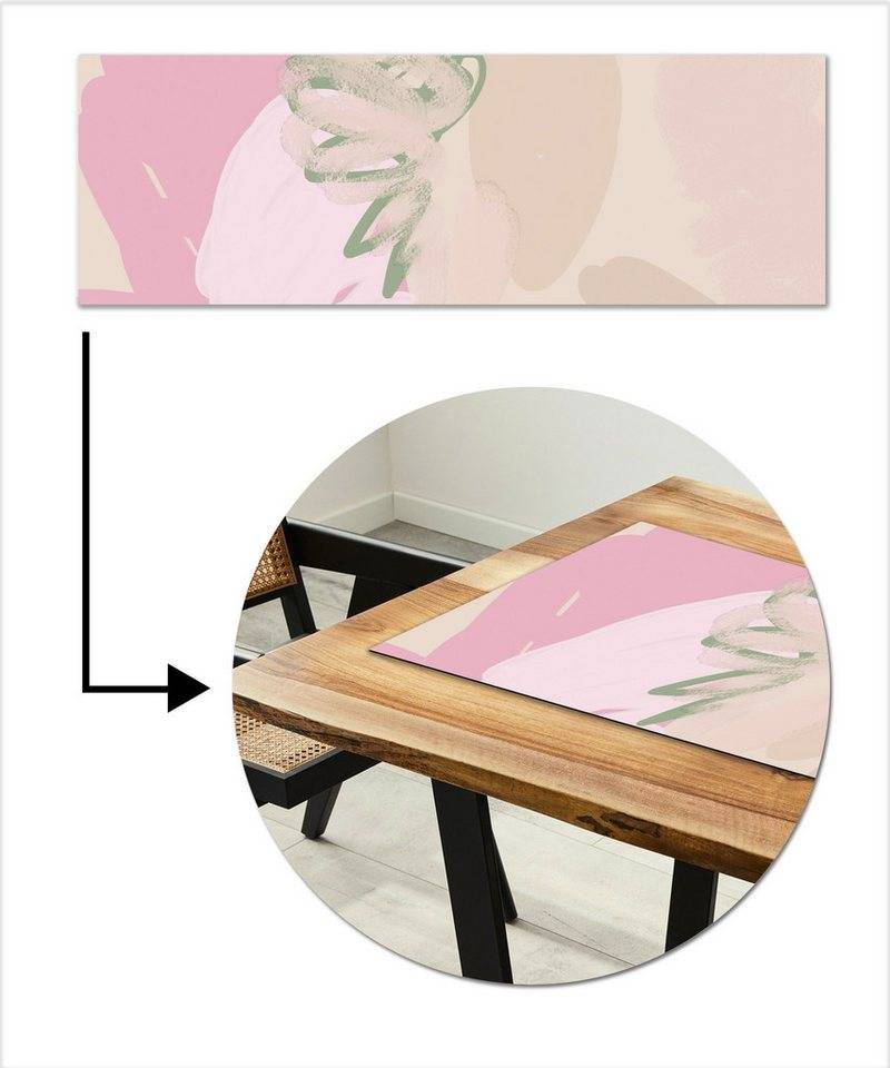 MuchoWow Tischläufer Rosa - Kunst - Abstrakt - Modern, Tisch Dekoration für Esszimmer, Wohnzimmer, Pflegeleicht, 150x50 cm von MuchoWow