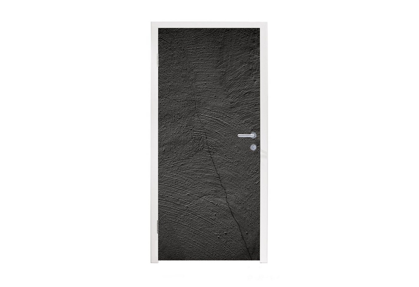 MuchoWow Türtapete Konkreter Druck - Industriell - Schwarz, Matt, bedruckt, (1 St), Fototapete für Tür, Türaufkleber, 75x205 cm von MuchoWow