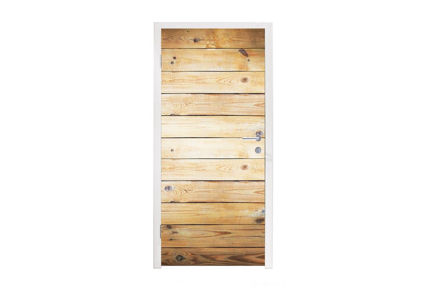 MuchoWow Türtapete Boden - Holz - Regal, Matt, bedruckt, (1 St), Fototapete für Tür, Türaufkleber, 75x205 cm von MuchoWow