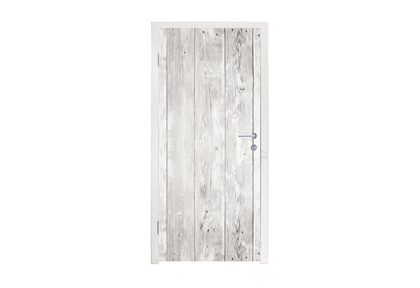 MuchoWow Türtapete Brocante - Grau - Weiß - Regal, Matt, bedruckt, (1 St), Fototapete für Tür, Türaufkleber, 75x205 cm von MuchoWow