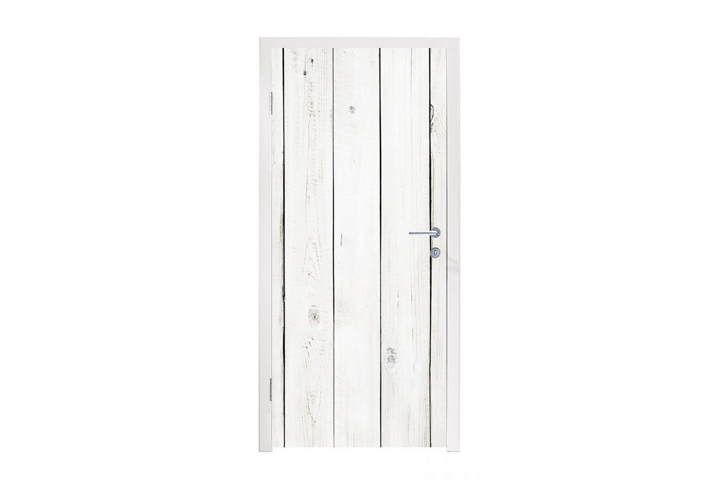 MuchoWow Türtapete Brocante - Regale - Holz - Weiß, Matt, bedruckt, (1 St), Fototapete für Tür, Türaufkleber, 75x205 cm von MuchoWow