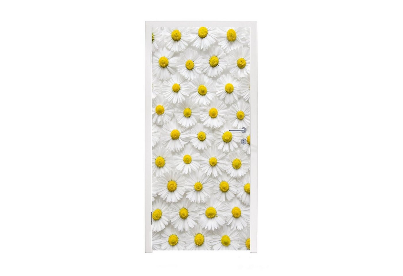 MuchoWow Türtapete Ein florales Muster aus Gänseblümchen, Matt, bedruckt, (1 St), Fototapete für Tür, Türaufkleber, 75x205 cm von MuchoWow