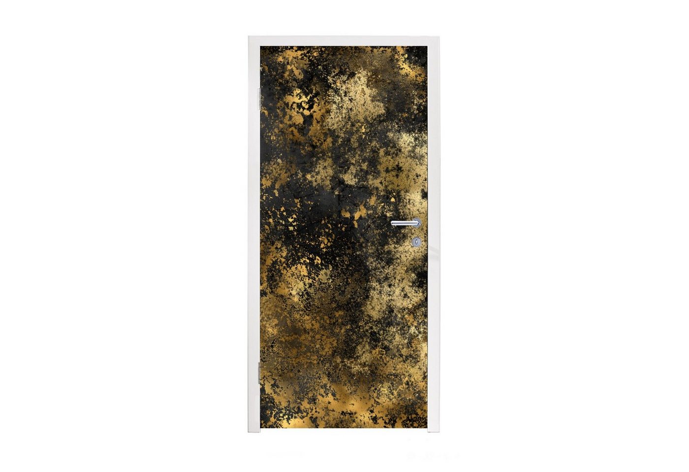 MuchoWow Türtapete Gold - Schwarz - Luxus, Matt, bedruckt, (1 St), Fototapete für Tür, Türaufkleber, 75x205 cm von MuchoWow