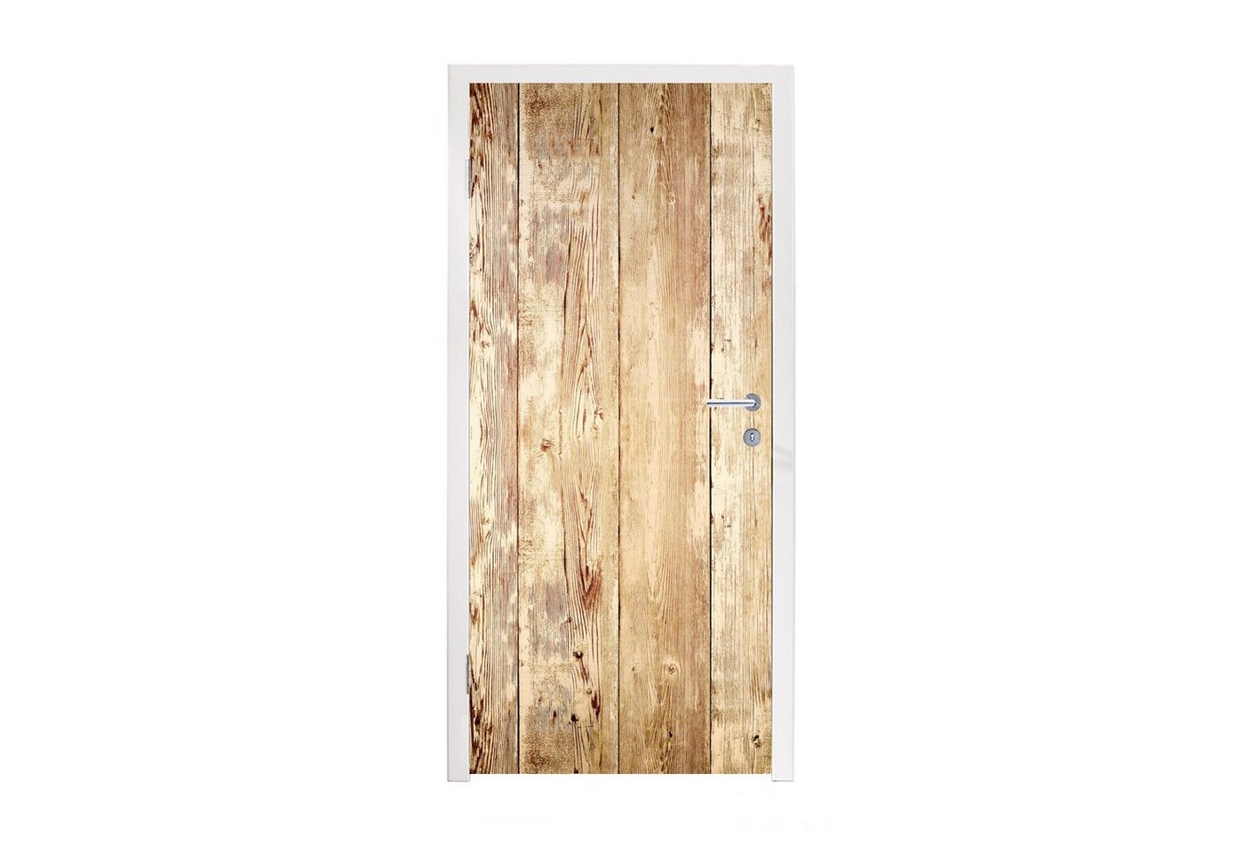 MuchoWow Türtapete Holz - Vintage - Regal - Eiche, Matt, bedruckt, (1 St), Fototapete für Tür, Türaufkleber, 75x205 cm von MuchoWow