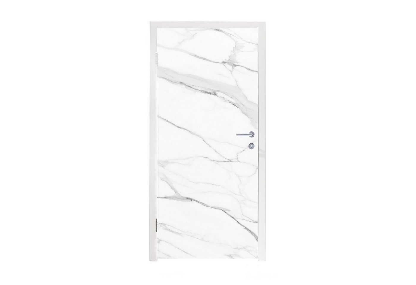 MuchoWow Türtapete Marmor - Weiß - Linie - Muster - Luxus - Marmoroptik, Matt, bedruckt, (1 St), Fototapete für Tür, Türaufkleber, 75x205 cm von MuchoWow