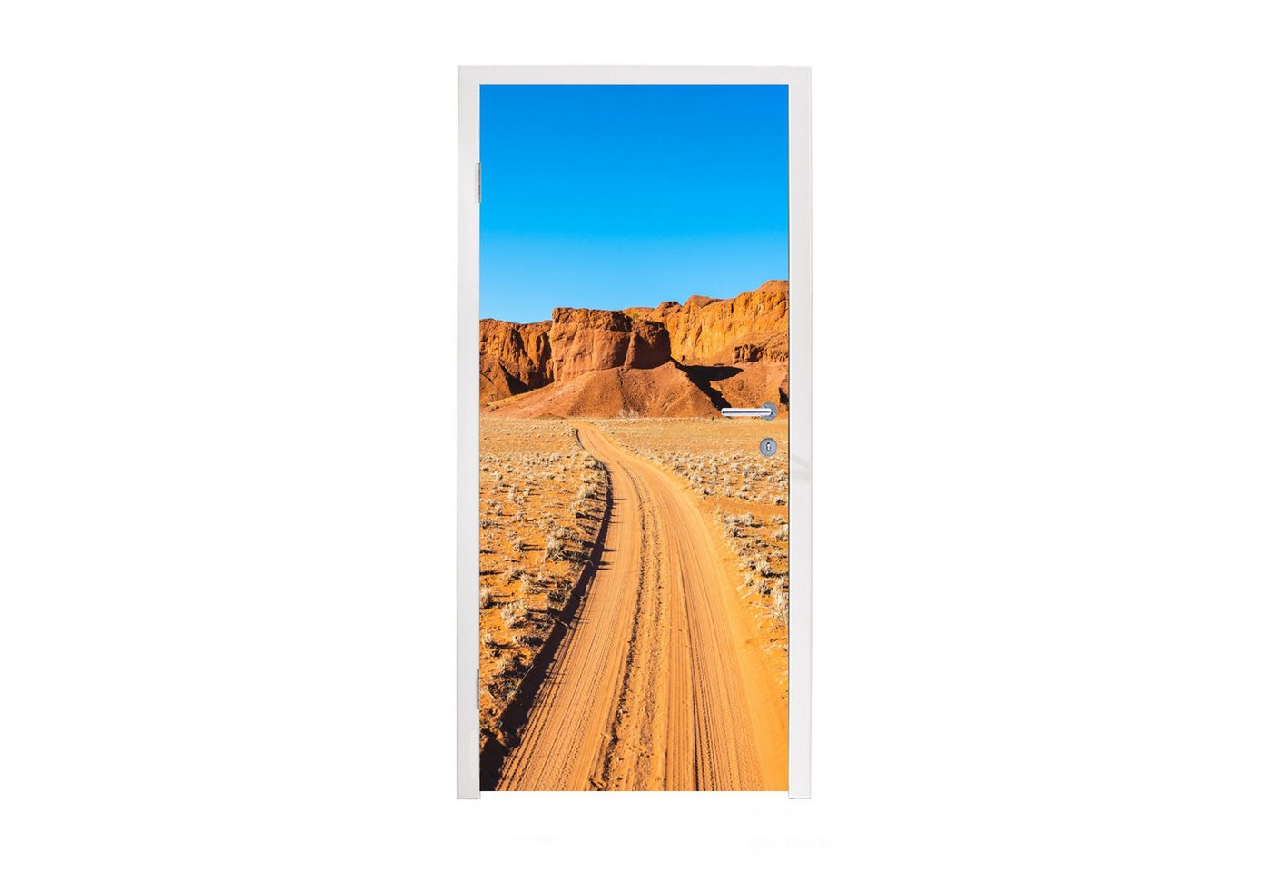 MuchoWow Türtapete Pfad - Sand - Natur, Matt, bedruckt, (1 St), Selbstklebende Tapete, Folie für Möbel, 75x205 cm von MuchoWow