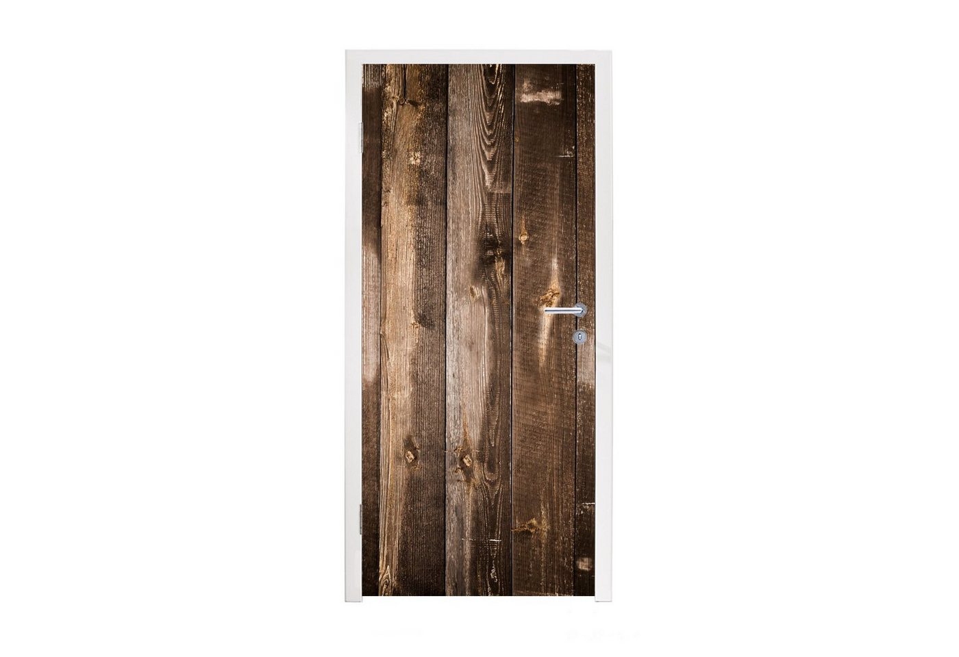 MuchoWow Türtapete Regal - Muster - Vintage - Holz, Matt, bedruckt, (1 St), Fototapete für Tür, Türaufkleber, 75x205 cm von MuchoWow