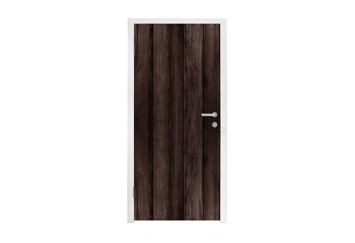 MuchoWow Türtapete Retro - Hartholz - Regal, Matt, bedruckt, (1 St), Selbstklebende Tapete, Folie für Möbel, 75x205 cm von MuchoWow