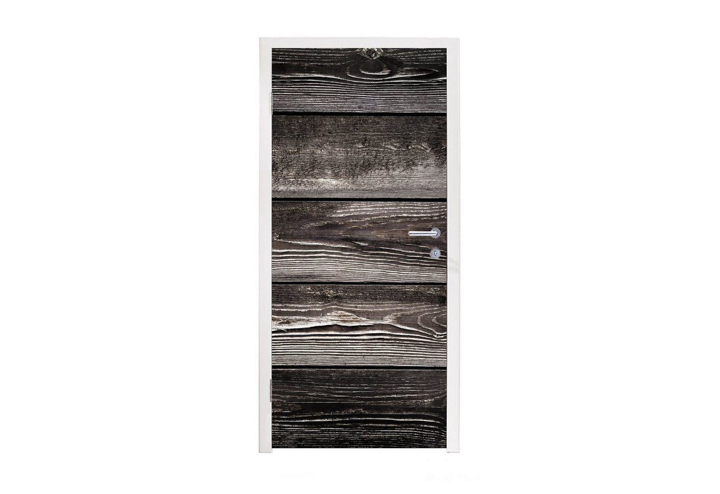MuchoWow Türtapete Retro - Regale - Holz - Robust, Matt, bedruckt, (1 St), Selbstklebende Tapete, Folie für Möbel, 75x205 cm von MuchoWow