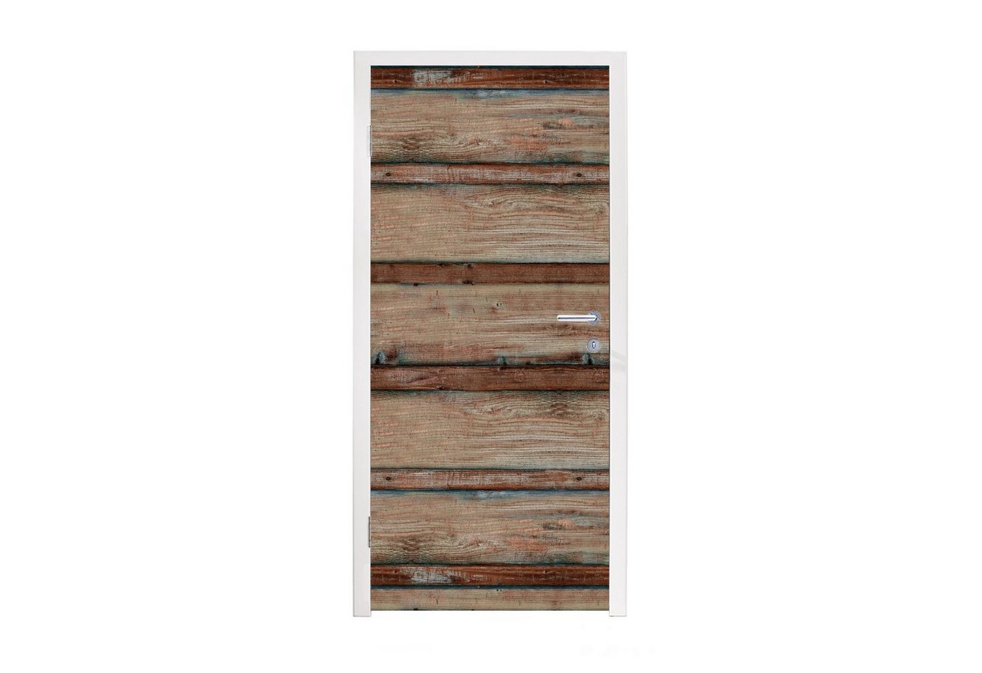 MuchoWow Türtapete Struktur - Regal - Holz, Matt, bedruckt, (1 St), Selbstklebende Tapete, Folie für Möbel, 75x205 cm von MuchoWow