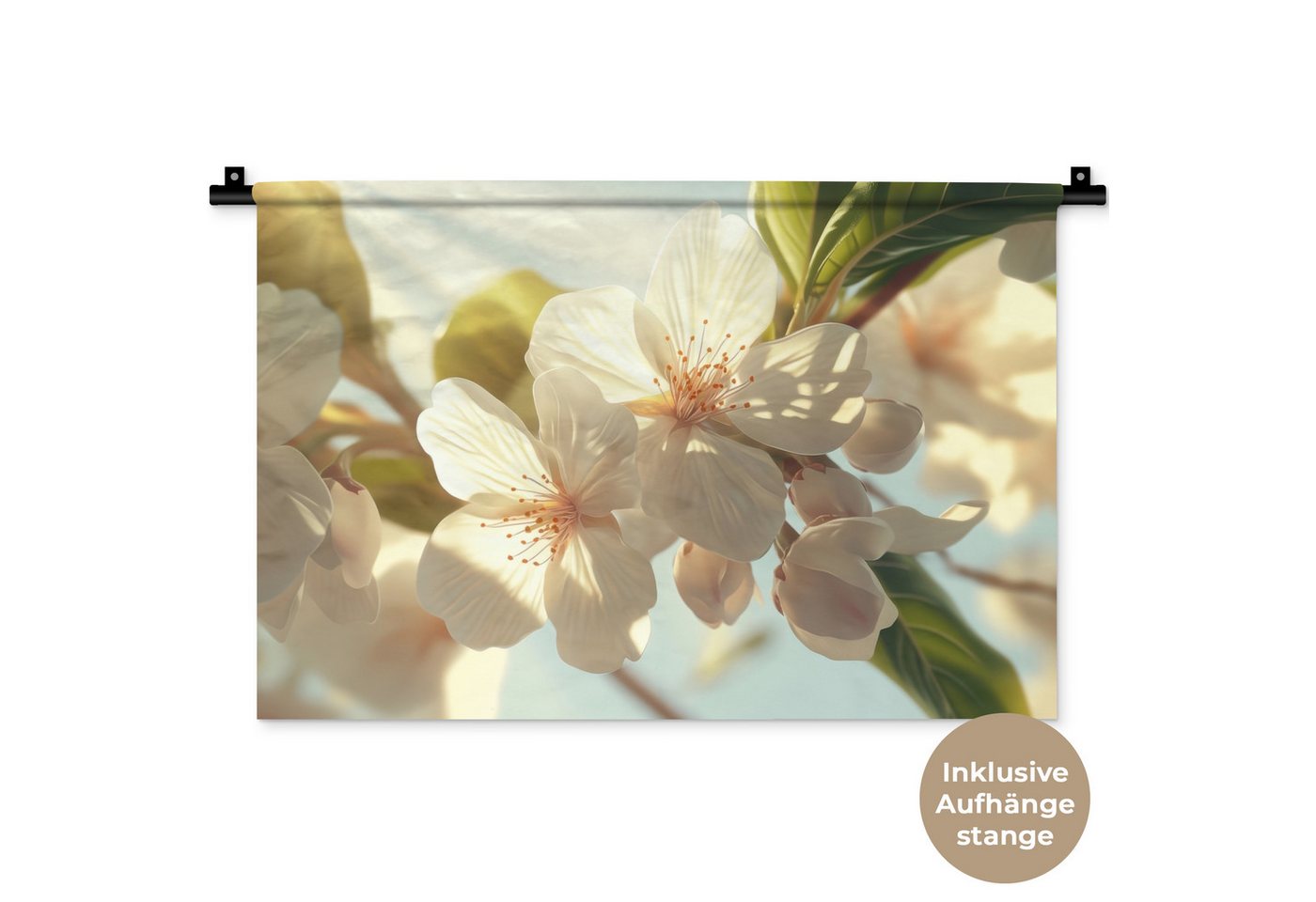 MuchoWow Wandteppich Blüten - Weiß - Sonnenstrahlen - Blütenblätter, Rechteckig, Höhe: 3 mm, Wandteppich für Wohnzimmer, Schlafzimmer, 60x40 cm MuchoWow Wandteppich Blüten - Weiß - Sonnenstrahlen - Blütenblätter, Rechteckig, Höhe: 3 mm, Wandteppich für Wohnzimmer, Schlafzimmer, 60x40 cm von MuchoWow