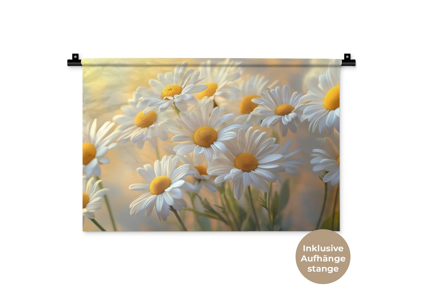 MuchoWow Wandteppich Gänseblümchen - Weiß - Sonnenlicht, Rechteckig, Höhe: 3 mm, Wandteppich für Wohnzimmer, Schlafzimmer, 60x40 cm MuchoWow Wandteppich Gänseblümchen - Weiß - Sonnenlicht, Rechteckig, Höhe: 3 mm, Wandteppich für Wohnzimmer, Schlafzimmer, 60x40 cm von MuchoWow