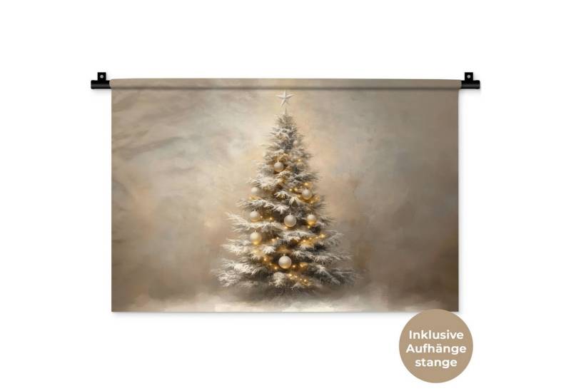 MuchoWow Wandteppich Weihnachten - Weihnachtsbaum - Schnee - Kunst, Rechteckig, Höhe: 3 mm, Wandteppich für Wohnzimmer, Schlafzimmer, 60x40 cm MuchoWow Wandteppich Weihnachten - Weihnachtsbaum - Schnee - Kunst, Rechteckig, Höhe: 3 mm, Wandteppich für Wohnzimmer, Schlafzimmer, 60x40 cm von MuchoWow