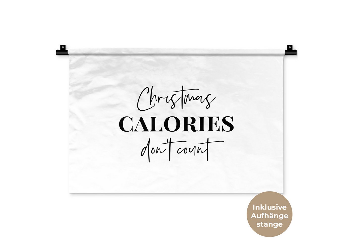 MuchoWow Wandteppich Zitat Weihnachten - Winter - Weihnachtskalorien - Weiß, Rechteckig, Höhe: 3 mm, Wandteppich für Wohnzimmer, Schlafzimmer, 60x40 cm MuchoWow Wandteppich Zitat Weihnachten - Winter - Weihnachtskalorien - Weiß, Rechteckig, Höhe: 3 mm, Wandteppich für Wohnzimmer, Schlafzimmer, 60x40 cm von MuchoWow