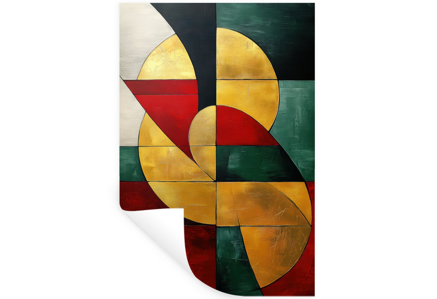 MuchoWow Wandsticker Abstrakt - Weihnachten - Gold - Rot - Grün (1 St), Wandaufkleber, Selbstklebend, Wohnzimmer, 20x30 cm von MuchoWow