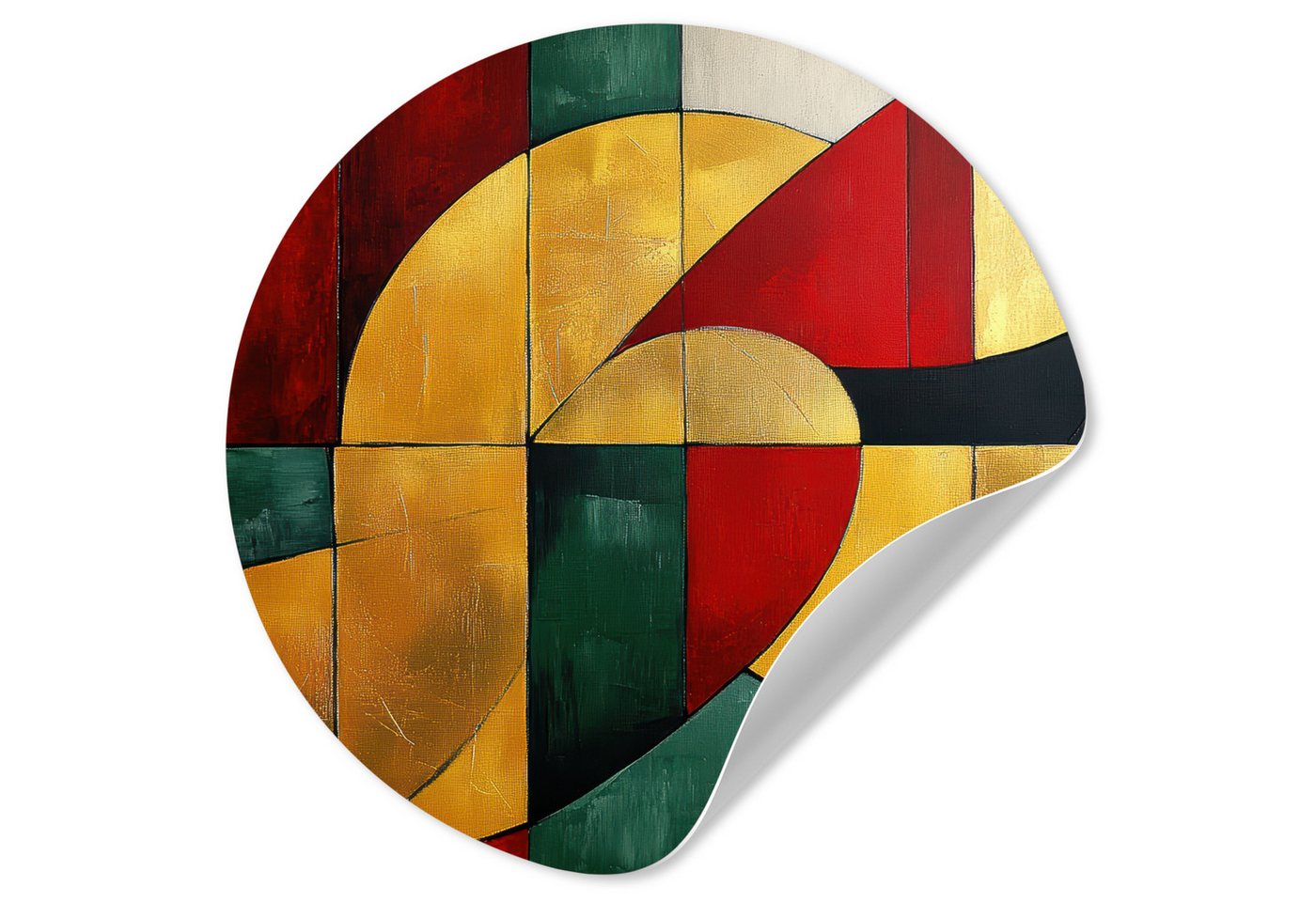 MuchoWow Wandsticker Abstrakt - Weihnachten - Gold - Rot - Grün (1 St), Wandtattoo Selbstklebend, Wohnzimmer Deko Aufkleber, 30x30 cm von MuchoWow